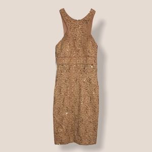 NWT City Studio Gold Sequin Mini Dress